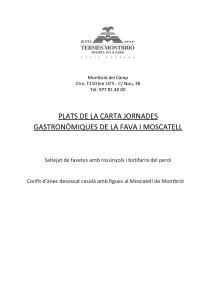 Men Hotel Termes de la cinquena edici de les jornades gastronmiques de la fava i el moscatell